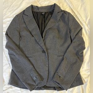 Premise Studio Grey Houndstooth Women’s Single Breast 1 Button Blazer Size 10